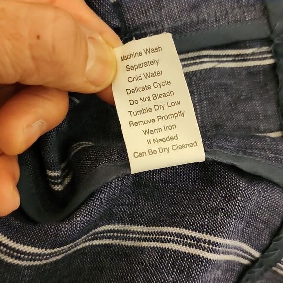 Cabi blue white pinstripe striped nautical blazer jacket size 2 - Picture 9 of 10